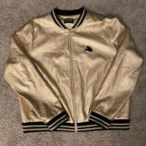 Mickey Gold Leather Jacket XXL